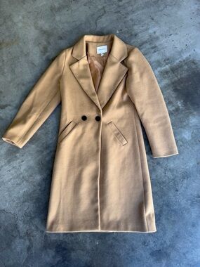 Banana Republic Long City Coat Button Blazer Woman’s M Light Toffee